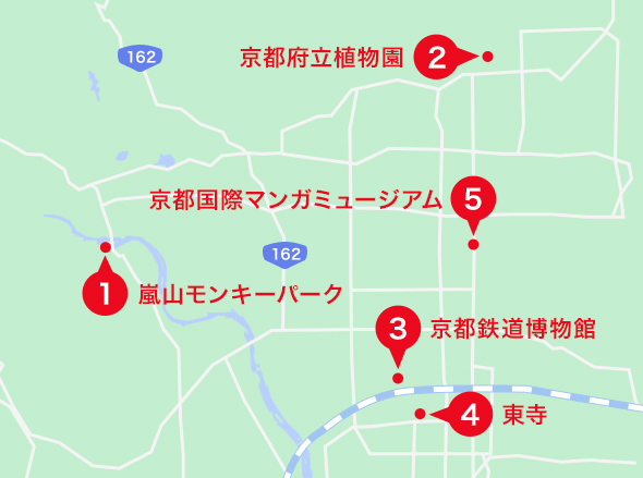 京都エリアオススメスポット地図