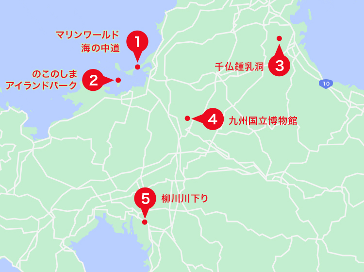 福岡エリアオススメスポット地図