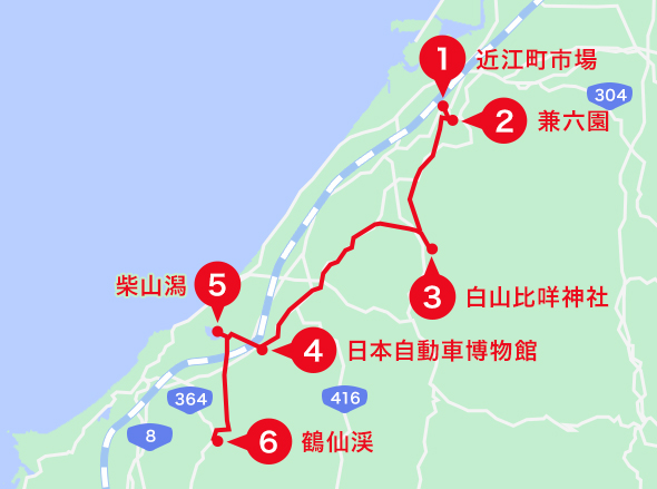 加賀温泉エリアオススメスポット地図