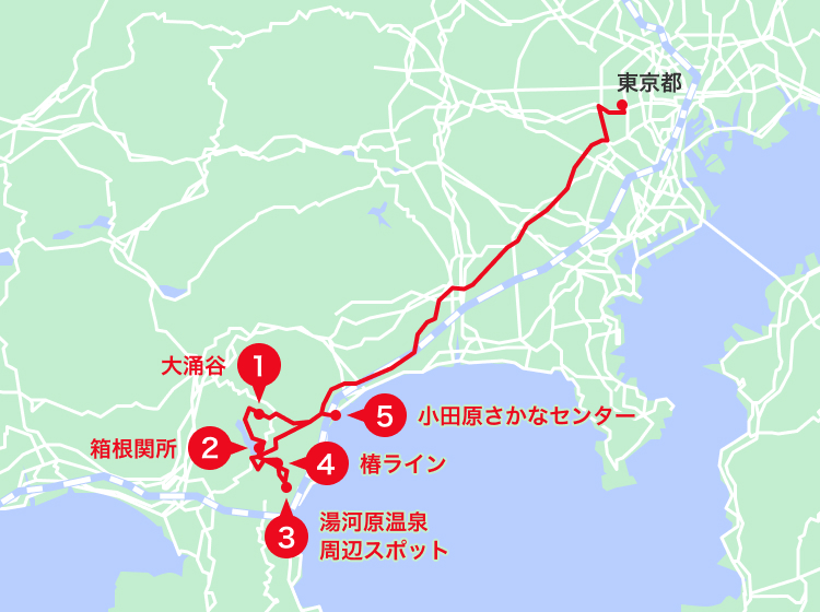 湯河原温泉エリアオススメスポット地図