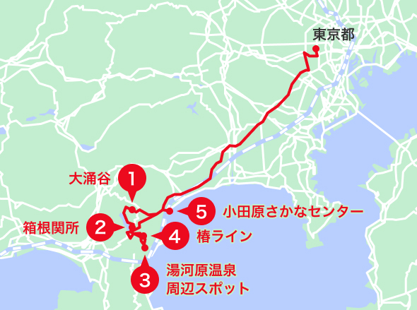 湯河原温泉エリアオススメスポット地図