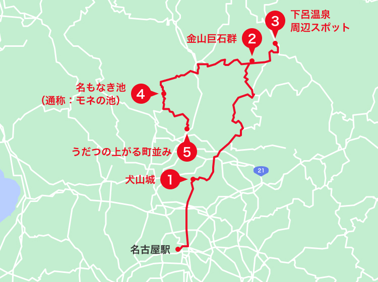 下呂温泉エリアオススメスポット地図