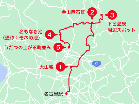 下呂温泉エリアオススメスポット地図