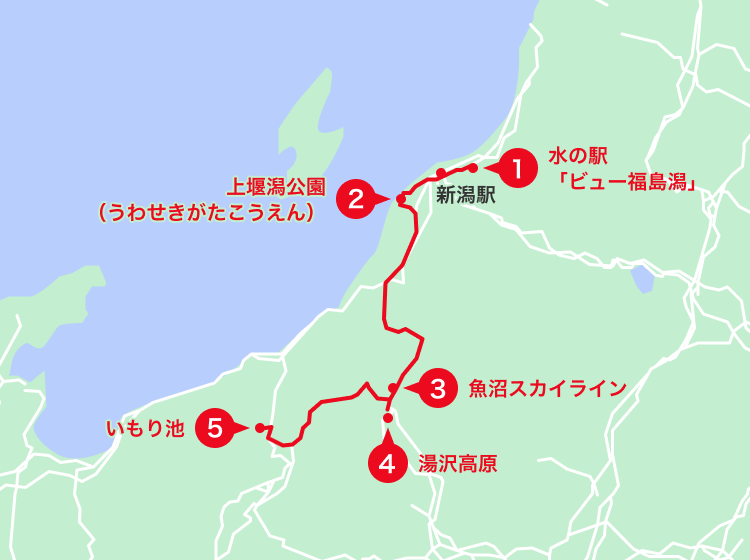 新潟エリアオススメスポット地図