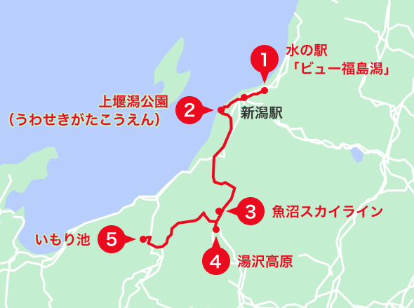 新潟エリアオススメスポット地図