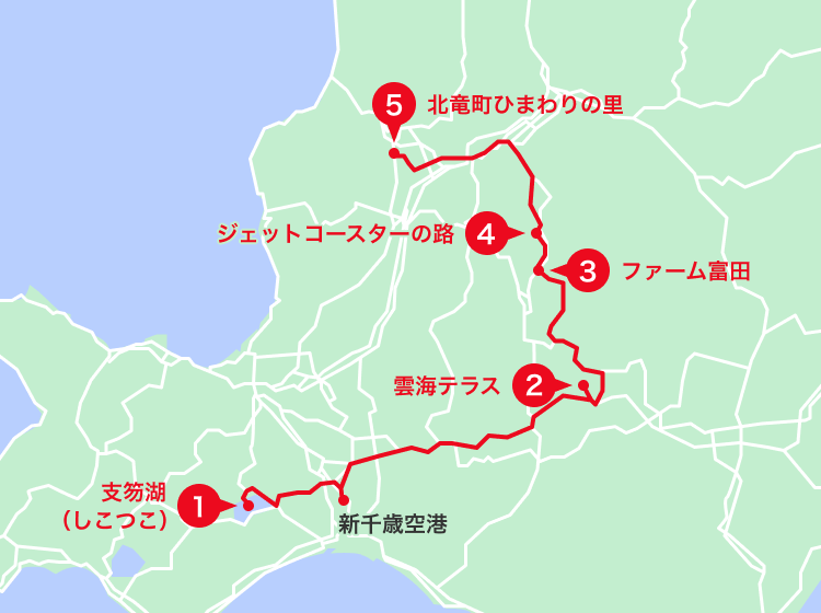北海道エリアオススメスポット地図