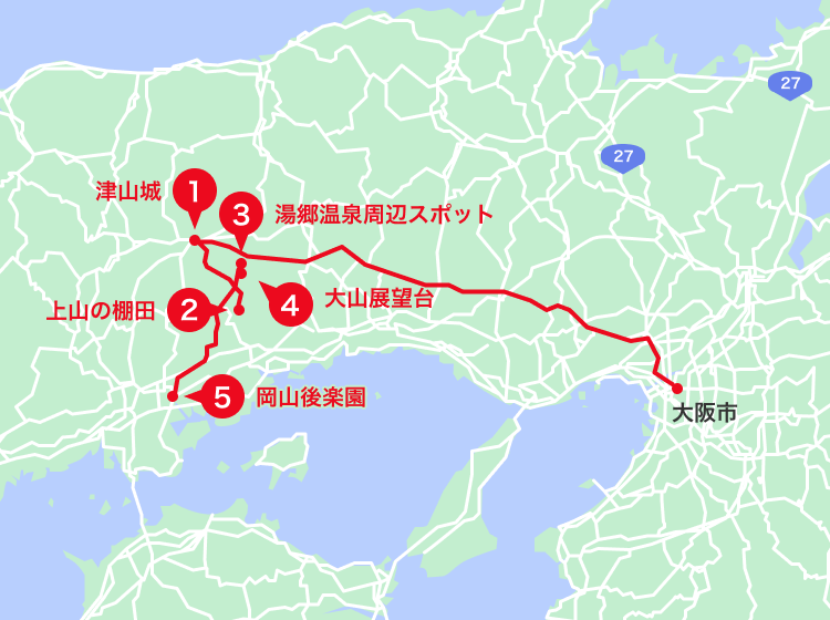 湯郷温泉エリアオススメスポット地図