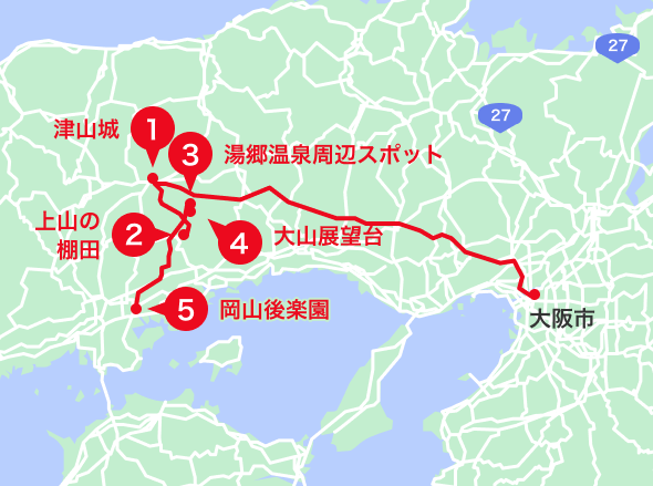 湯郷温泉エリアオススメスポット地図