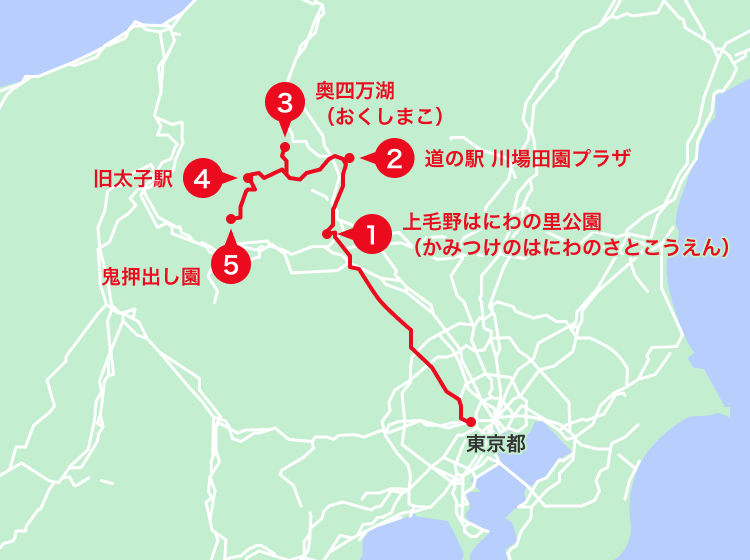 群馬エリアオススメスポット地図
