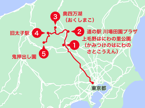 群馬エリアオススメスポット地図