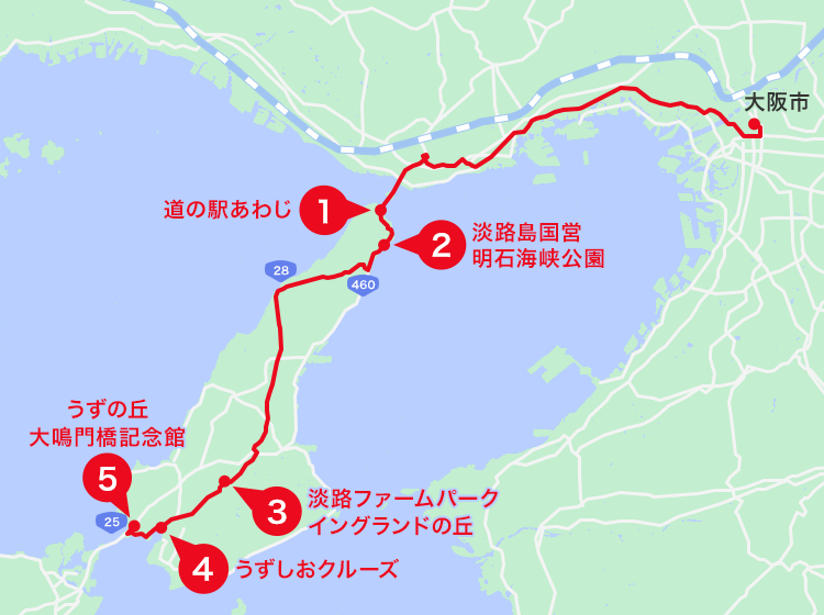 淡路島エリアオススメスポット地図