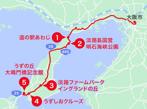 淡路島エリアオススメスポット地図