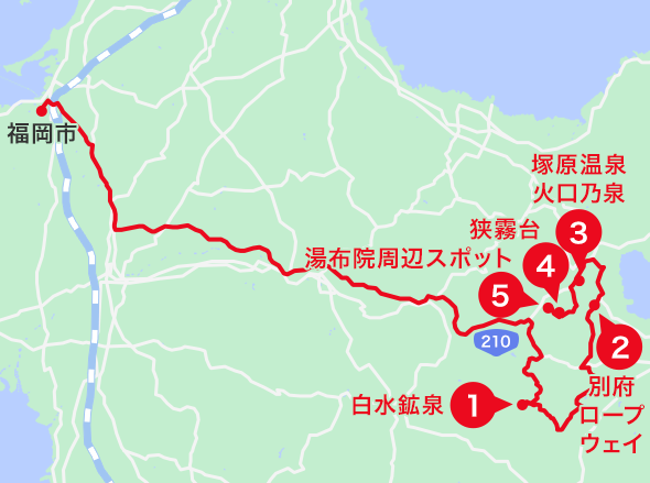湯布院エリアオススメスポット地図