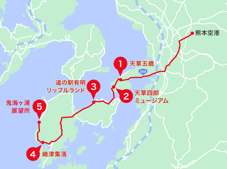 天草エリアオススメスポット地図