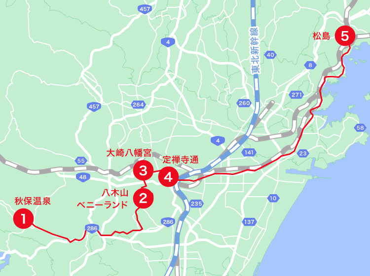 仙台エリアオススメスポット地図
