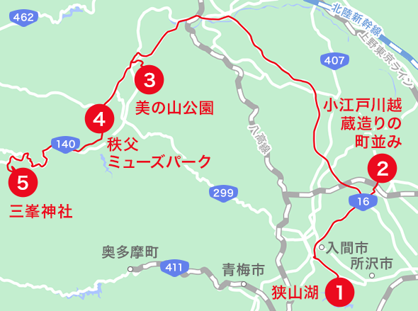埼玉エリアオススメスポット地図