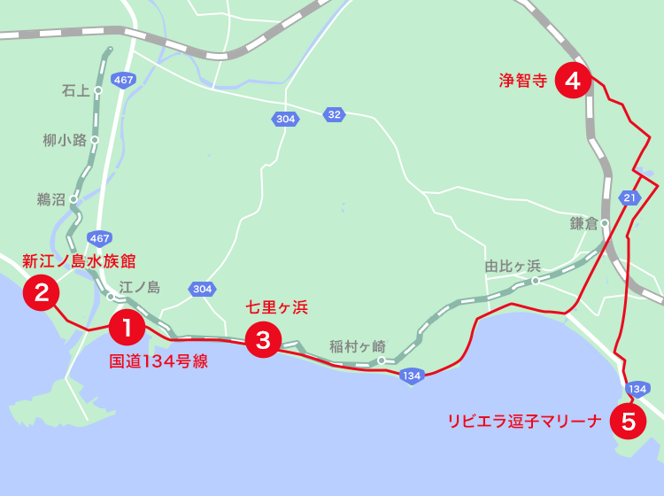 湘南エリアオススメスポット地図