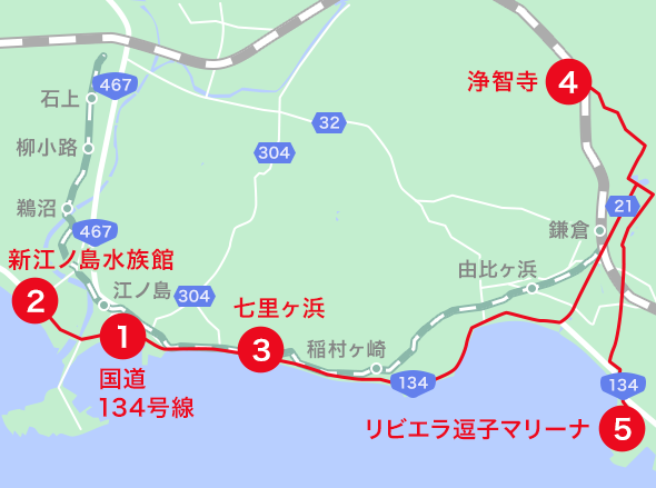 湘南エリアオススメスポット地図