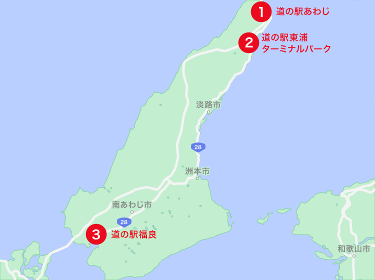 淡路島エリアオススメスポット地図