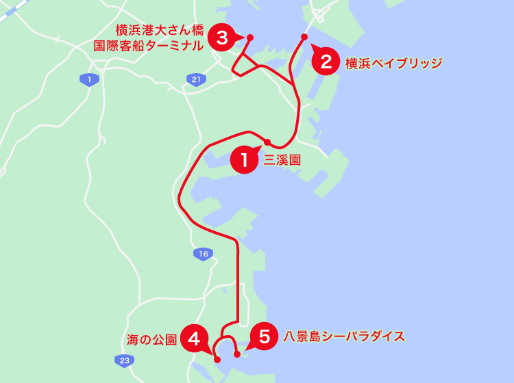 横浜エリアオススメスポット地図