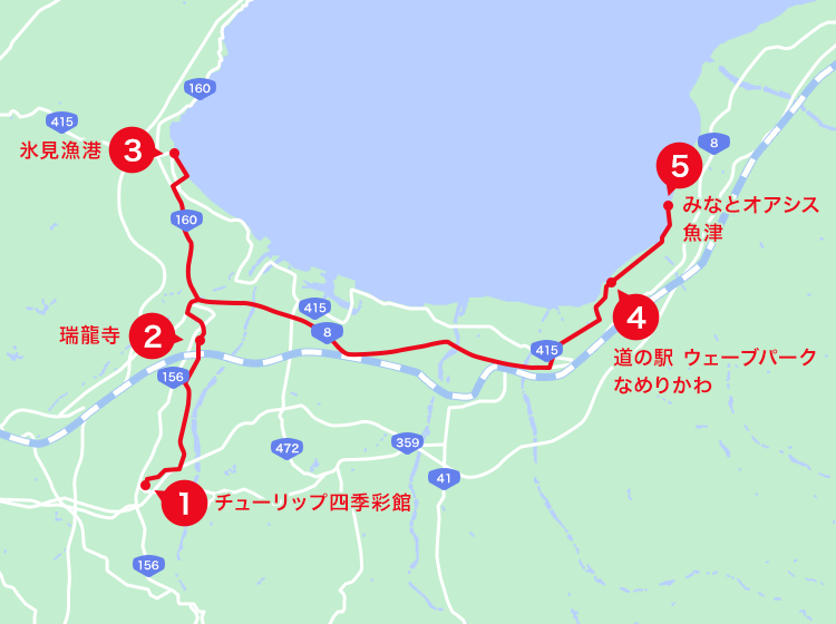 富山エリアオススメスポット地図