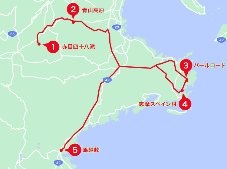 三重県エリアオススメスポット地図