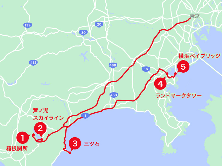神奈川エリアオススメスポット地図