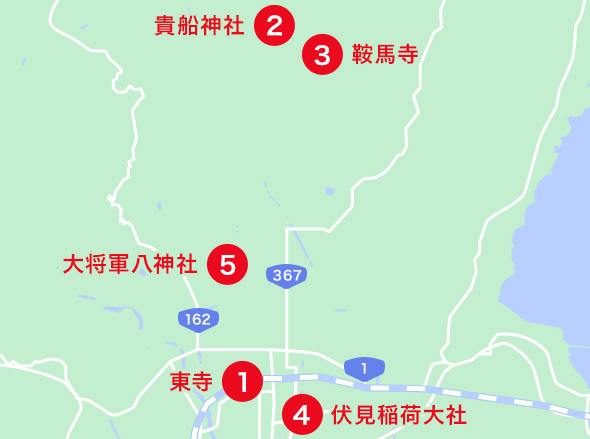 京都エリアオススメスポット地図