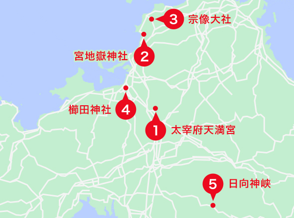 福岡エリアオススメスポット地図