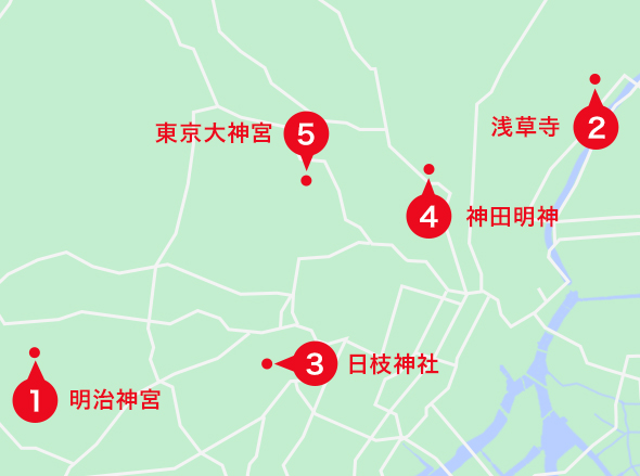 東京エリアオススメスポット地図